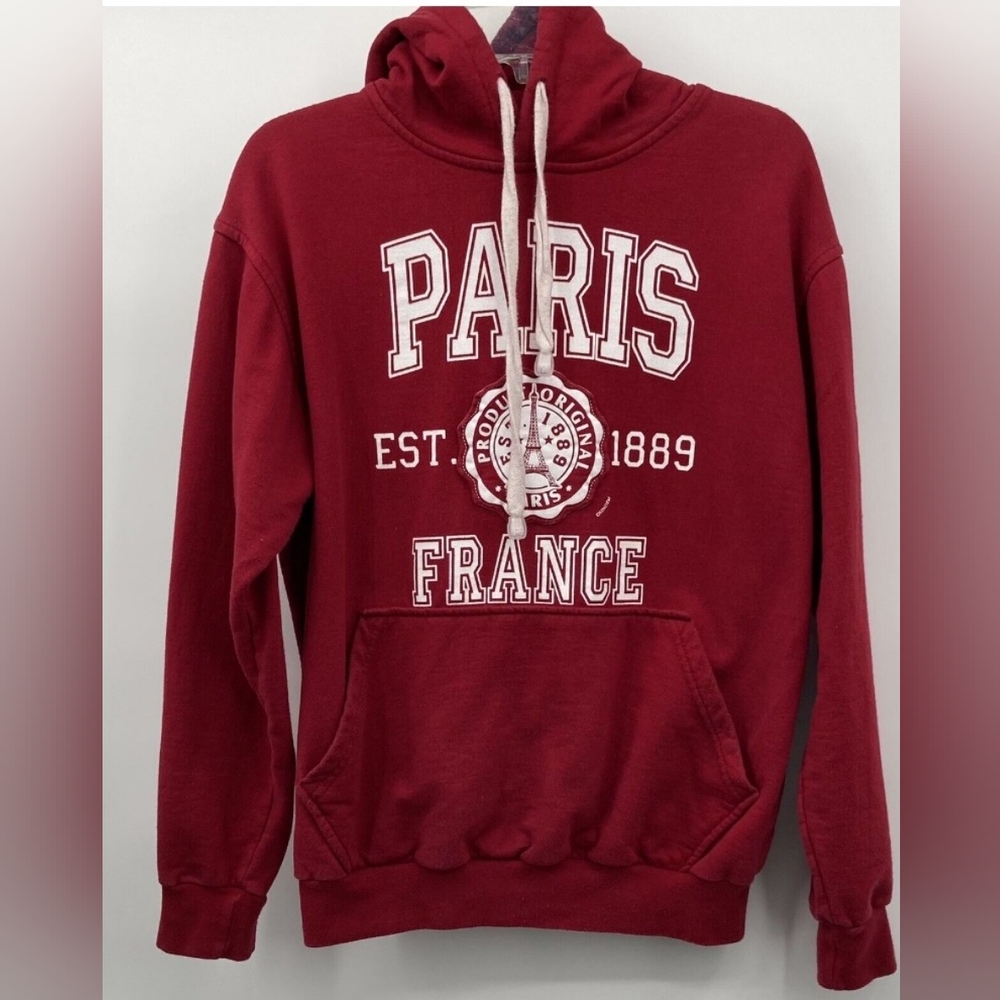 PARIS FRANCE AUTHENTIQUE RED HOODIE. M